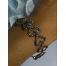925 Sterling Silver Marcasite Hearts Bracelet Length 7.5