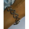925 Sterling Silver Marcasite Hearts Bracelet Length 7.5