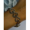 925 Sterling Silver Marcasite Hearts Bracelet Length 7.5