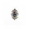 925 Sterling Silver Amethyst, Topaz & Peridot Openwork Ring Size 5