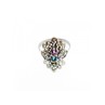 925 Sterling Silver Amethyst, Topaz & Peridot Openwork Ring Size 5
