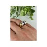 925 Sterling Silver Gold Plated Sapphires & CZ Ring Size 7