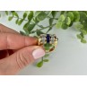 925 Sterling Silver Gold Plated Sapphires & CZ Ring Size 7