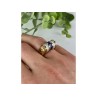 925 Sterling Silver Gold Plated Sapphires & CZ Ring Size 7