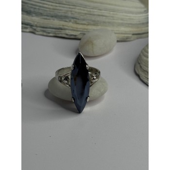 Vintage 925 Sterling Silver Hematite Ring Size 6.5