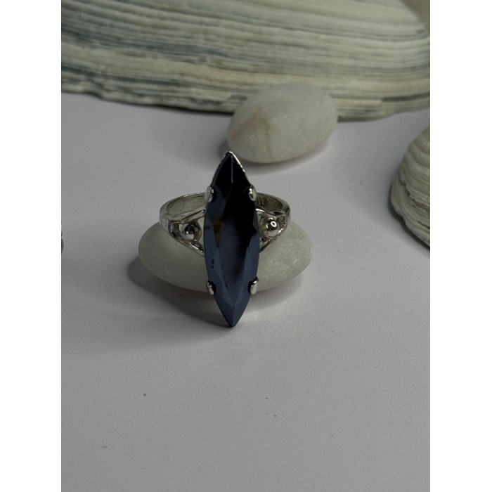 Vintage 925 Sterling Silver Hematite Ring Size 6.5