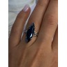 Vintage 925 Sterling Silver Hematite Ring Size 6.5