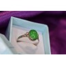 925 Sterling Silver Green Nephrite ( Jade ) Ring Size 8.5