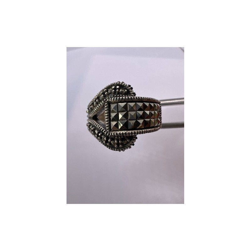 925 Sterling Silver Marcasite Ring Size 5.5