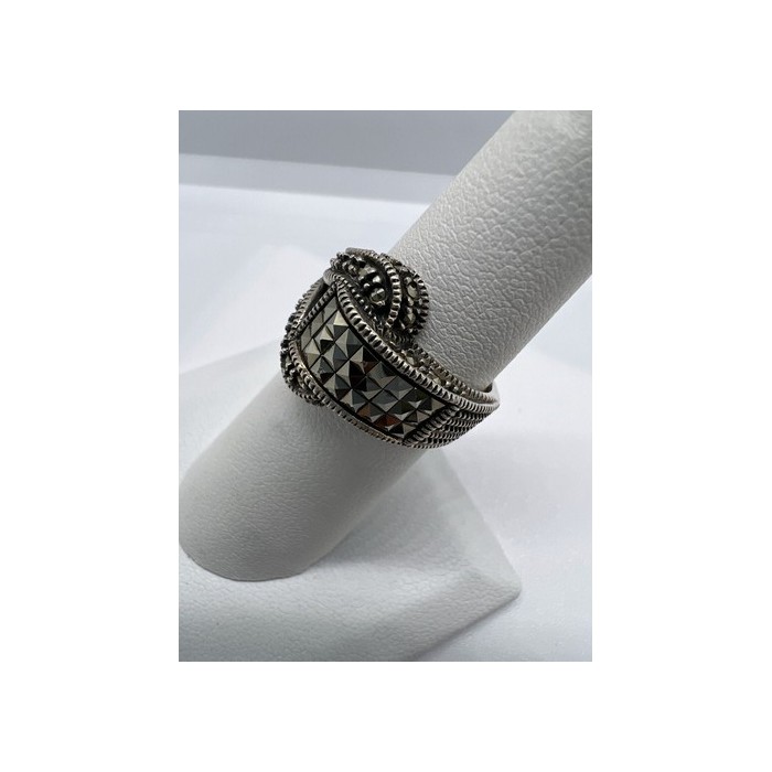 925 Sterling Silver Marcasite Ring Size 5.5