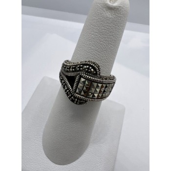 925 Sterling Silver Marcasite Ring Size 5.5
