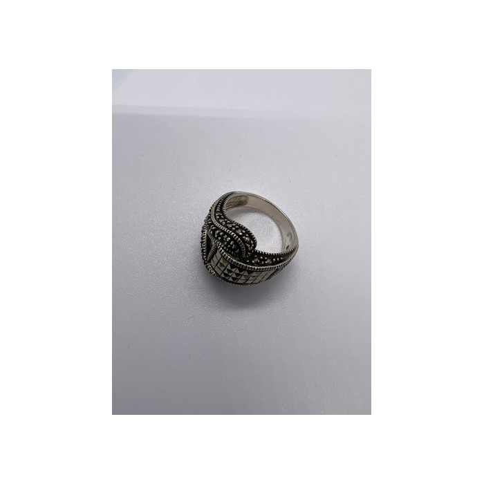 925 Sterling Silver Marcasite Ring Size 5.5