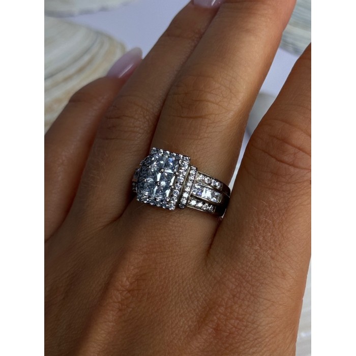 925 Sterling Silver Cz Ring Size 9