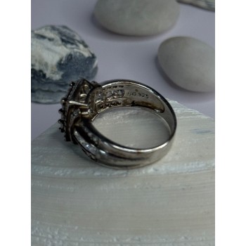 925 Sterling Silver Cz Ring Size 9
