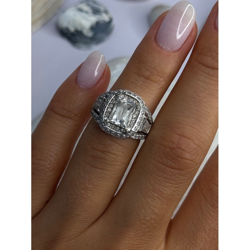 Tycoon 925 Sterling Silver Cz Ring Size 5