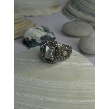 Tycoon 925 Sterling Silver Cz Ring Size 5