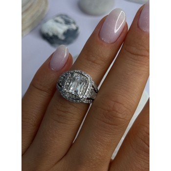 Tycoon 925 Sterling Silver Cz Ring Size 5
