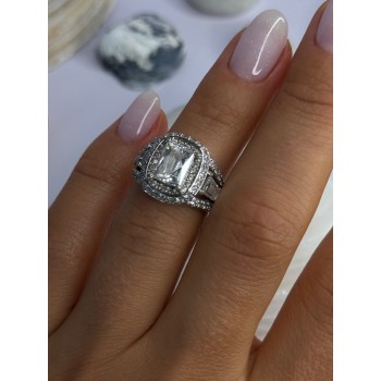 Tycoon 925 Sterling Silver Cz Ring Size 5