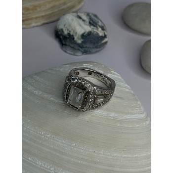 Tycoon 925 Sterling Silver Cz Ring Size 5