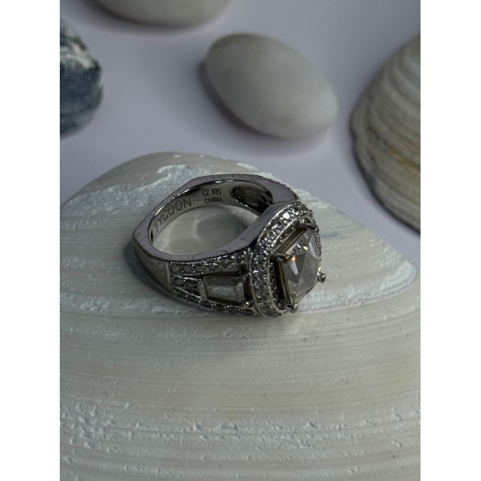 Tycoon 925 Sterling Silver Cz Ring Size 5