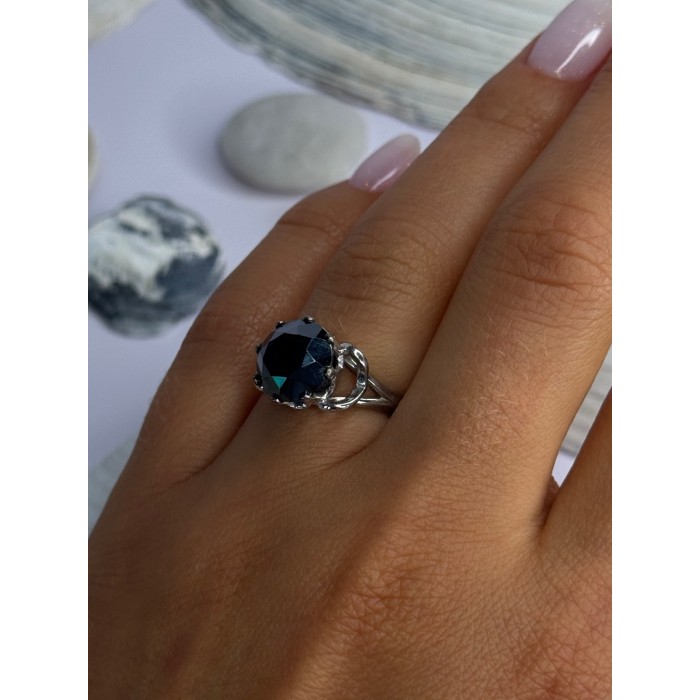 Vintage 925 Sterling Silver Hematite Ring Size 6