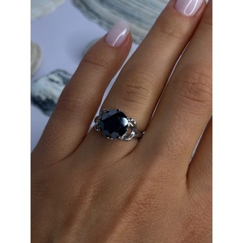 Vintage 925 Sterling Silver Hematite Ring Size 6