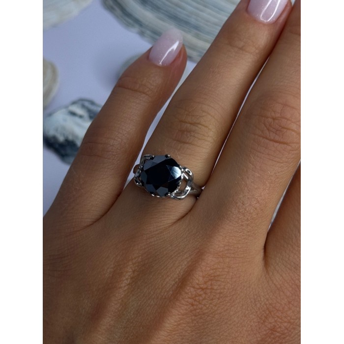 Vintage 925 Sterling Silver Hematite Ring Size 6