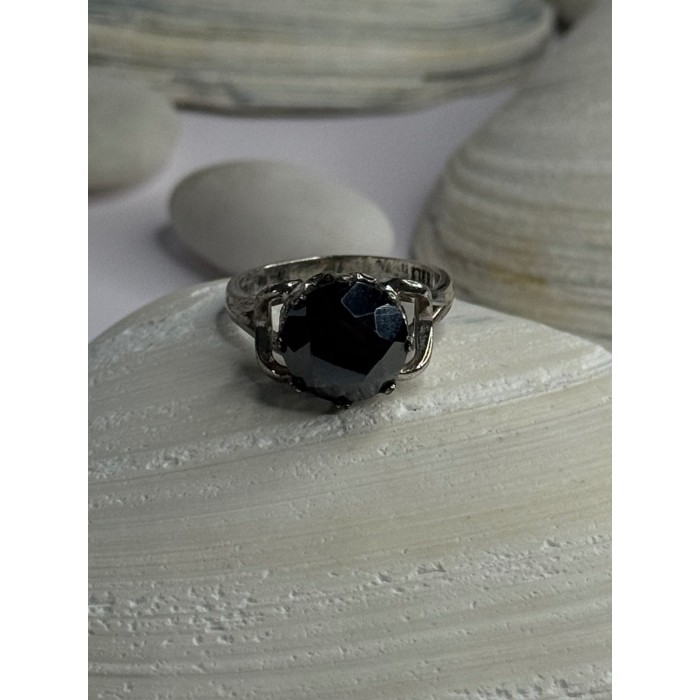 Vintage 925 Sterling Silver Hematite Ring Size 6