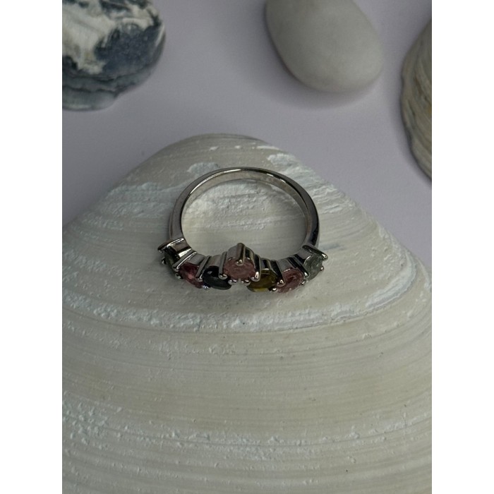 Beautiful Design 925 Sterling Silver Multi Color Spinel Ring Size 8