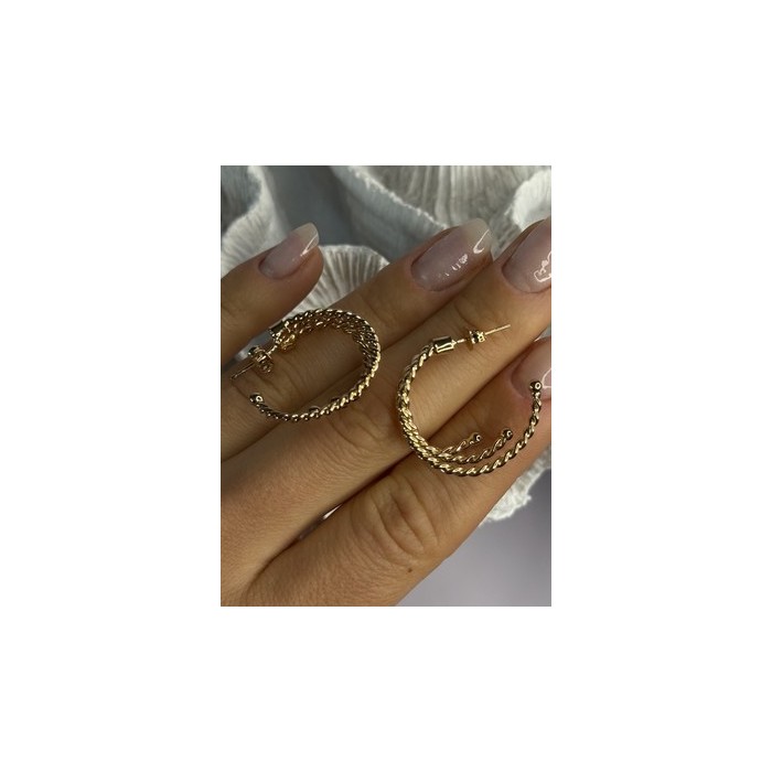 Gold Plated Earrings Length 1 Inch