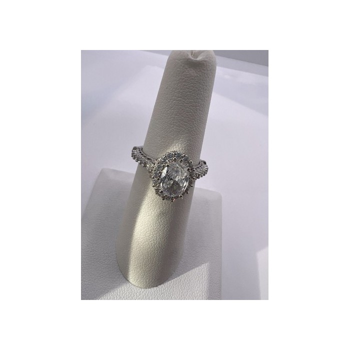 925 Sterling Silver CZ Ring Size 5.5