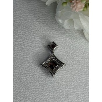 925 Sterling Silver Hessonite & Beryl Pendant Length 1.10 Inch