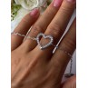Sjd Acpl 925 Sterling Silver White Topaz Heart Bracelet Length 7.5 Inch