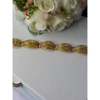 Portugal Topazio 925 Sterling Silver Gold Plated Bracelet Length 7 Inch