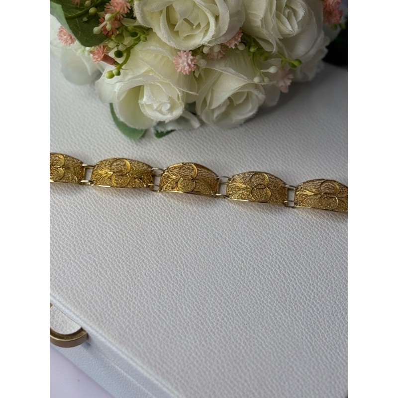 Portugal Topazio 925 Sterling Silver Gold Plated Bracelet Length 7 Inch