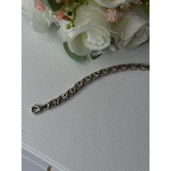 Classy 925 Sterling Silver Diamonds Bracelet Length 6.5 Inch