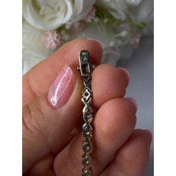 925 Sterling Silver Gold Plated CZ Bracelet Length 7.5 Inch