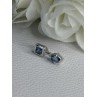 925 Sterling Silver Blue Topaz Pendant Length 0.70 Inch