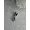 925 Sterling Silver Blue Topaz Pendant Length 0.70 Inch