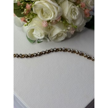 925 Sterling Silver Gold Plated CZ Bracelet Length 7.5 Inch