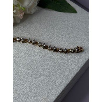 925 Sterling Silver Gold Plated CZ Bracelet Length 7.5 Inch