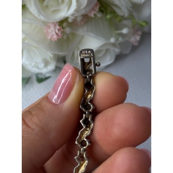 925 Sterling Silver Gold Plated CZ Bracelet Length 7.5 Inch