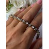 925 Sterling Silver Gold Plated CZ Bracelet Length 7.5 Inch