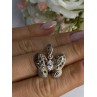 925 Sterling Silver Butterfly Beryl & Marcasite Pendant Length 0.90 Inch