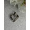925 Sterling Silver White Topaz Heart Pendant Length 0.80 Inch