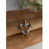 925 Sterling Silver White Topaz Heart Pendant Length 0.80 Inch