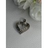 925 Sterling Silver White Topaz Heart Pendant Length 0.80 Inch