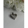 925 Sterling Silver White Topaz Heart Pendant Length 0.80 Inch