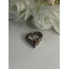 925 Sterling Silver White Topaz Heart Pendant Length 0.75 Inch