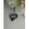 925 Sterling Silver White Topaz Heart Pendant Length 0.75 Inch